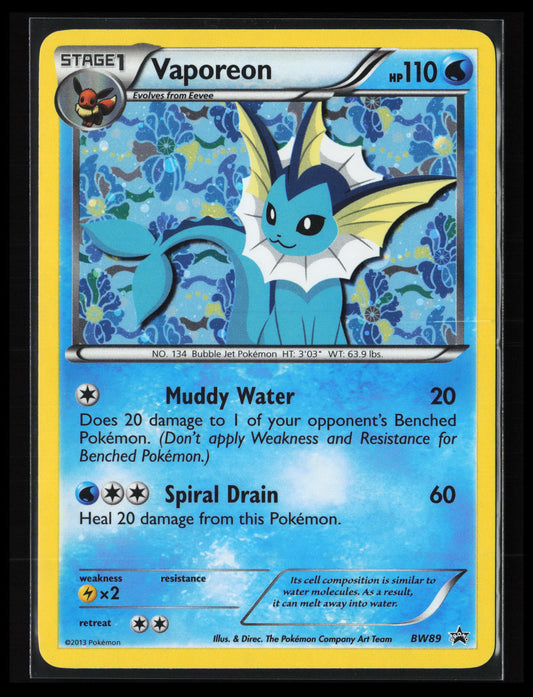Vaporeon  #BW89 Pokémon Black White Holo Promo