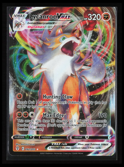 Lycanroc VMAX #092/203 Pokémon SWSH07: Evolving Skies