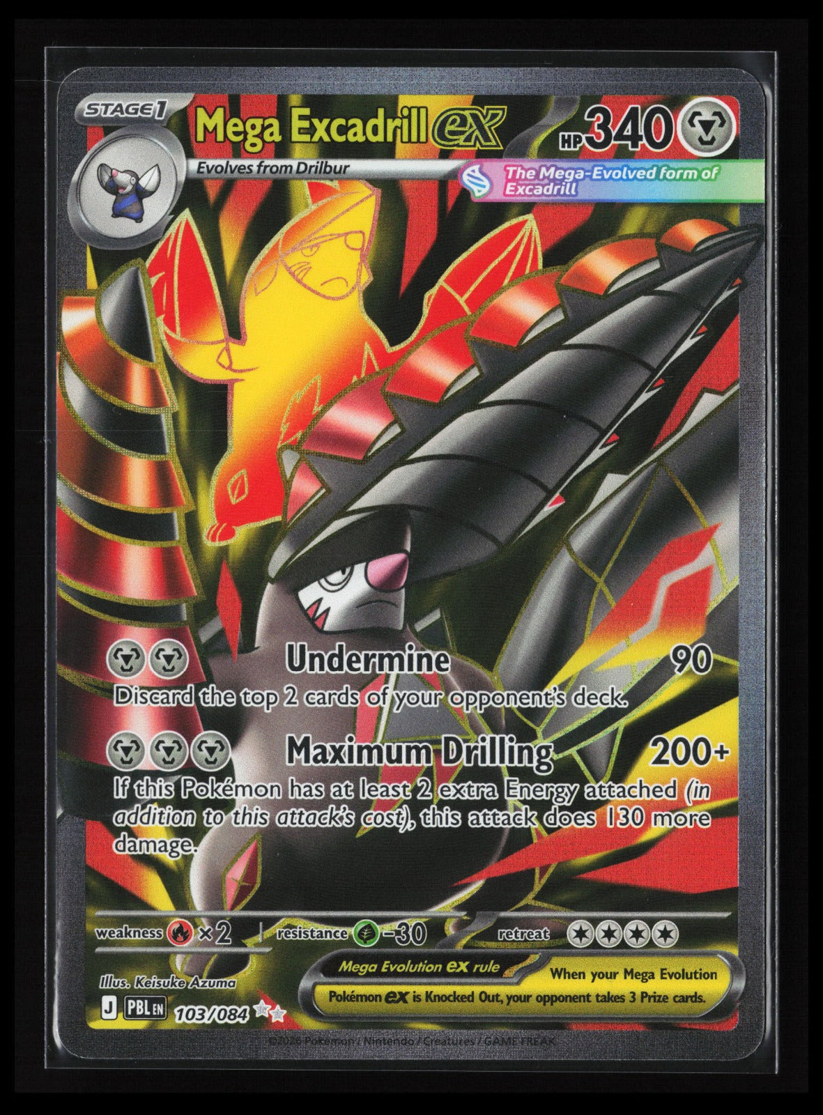Mega Excadrill ex - #103/084 Pokémon ME05: Pitch Black