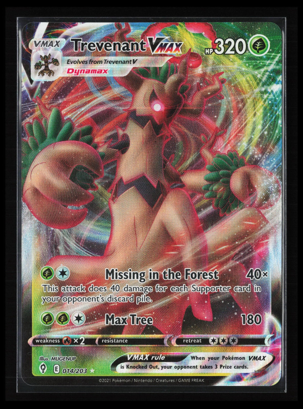 pokemon trevenant card Trevenant VMAX #014/203 Pokémon SWSH07: Evolving Skies – KRcollectables