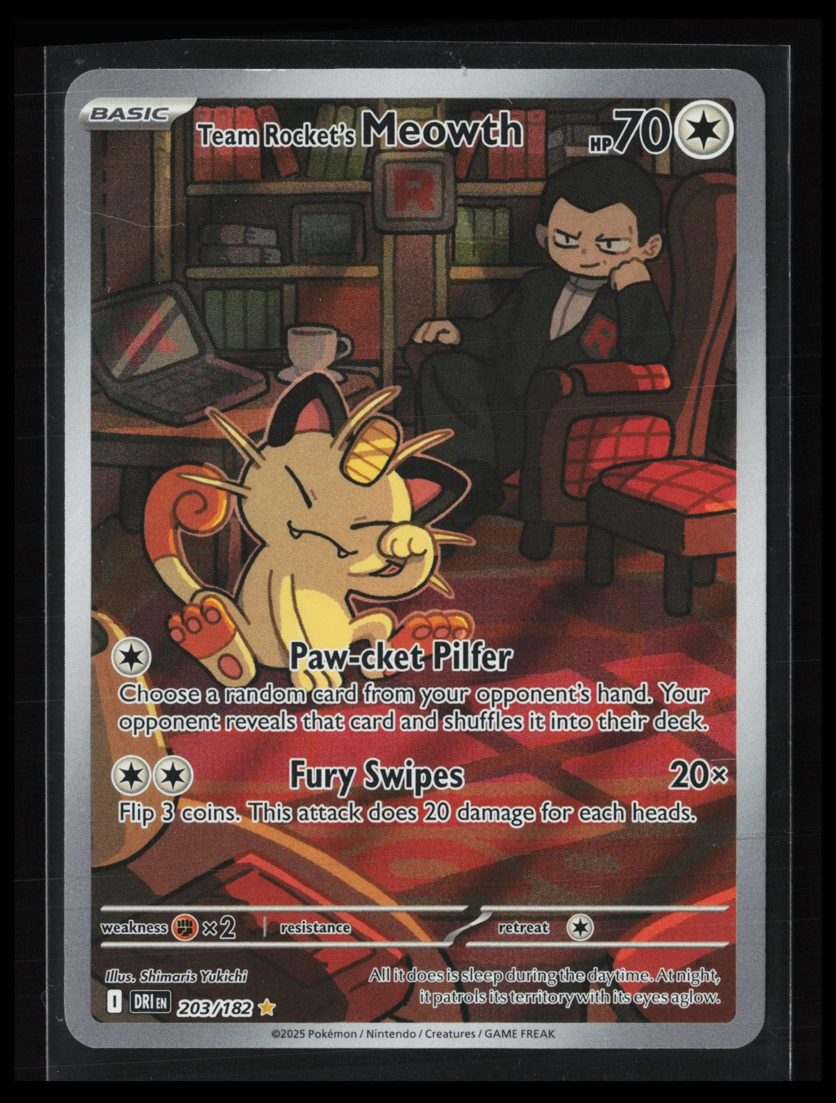 Team Rocket's Meowth #203/182 Pokémon SV10: Destined Rivals