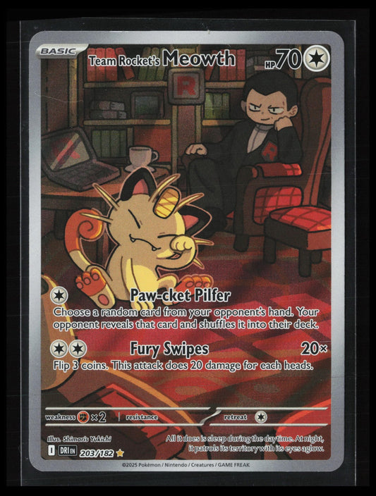 Team Rocket's Meowth #203/182 Pokémon SV10: Destined Rivals