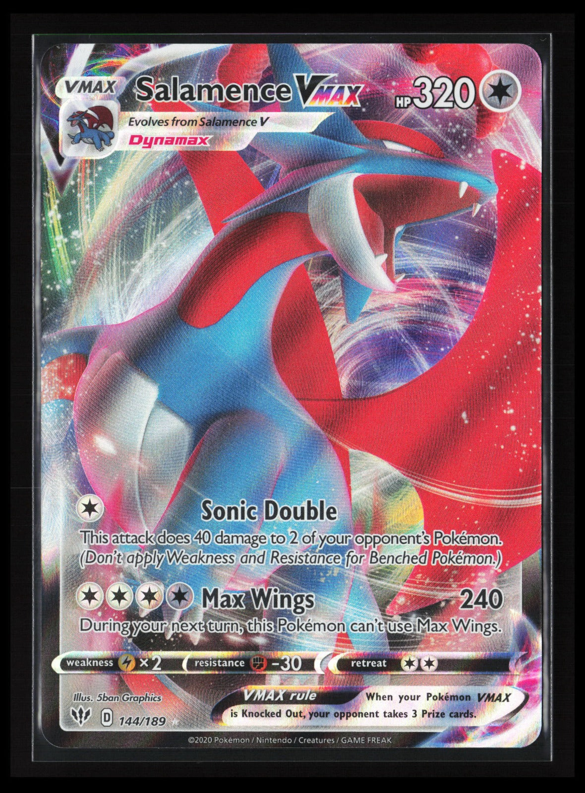 Salamence VMAX #144/189 Pokémon SWSH03: Darkness Ablaze
