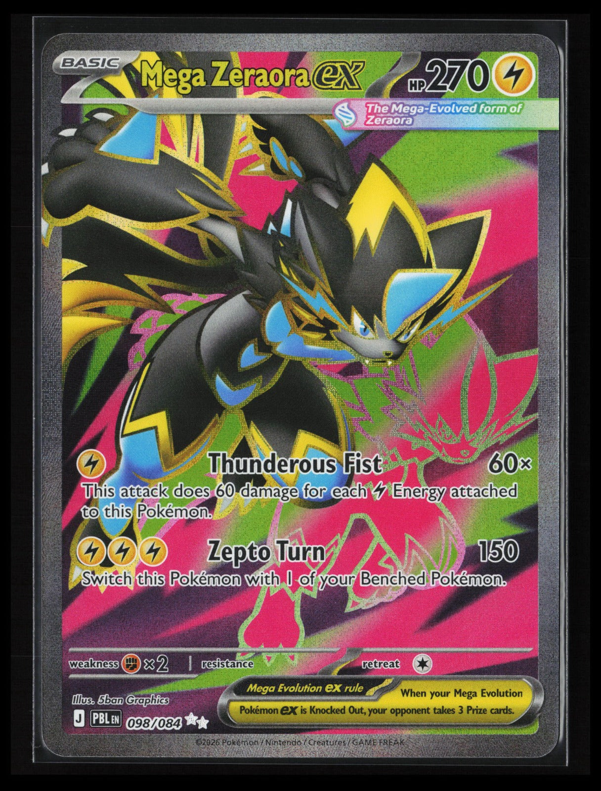 Mega Zeraora ex #098/084 Pokémon ME05: Pitch Black