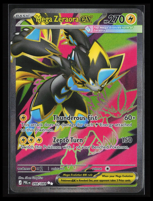 Mega Zeraora ex #098/084 Pokémon ME05: Pitch Black