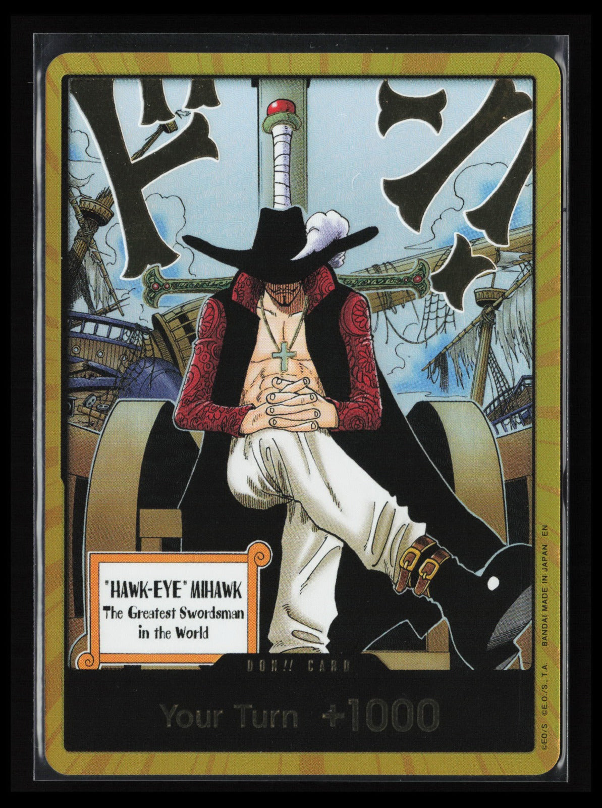 DON!! Card (Dracule Mihawk) (Gold) One Piece The Azure Sea's Seven