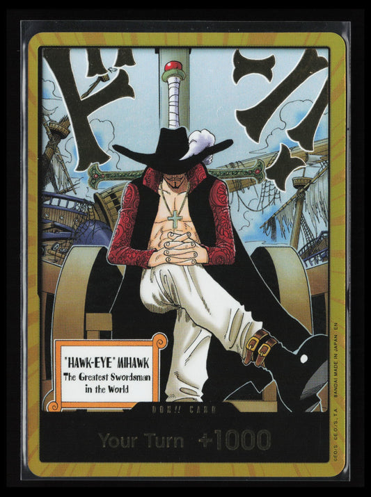 DON!! Card (Dracule Mihawk) (Gold) One Piece The Azure Sea's Seven