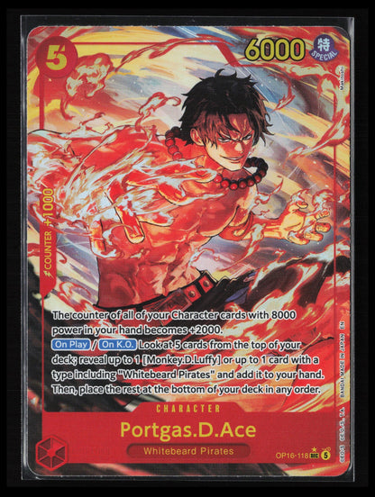 Portgas.D.Ace (118) (Alternate Art) #OP16-118 One Piece The Time of Battle