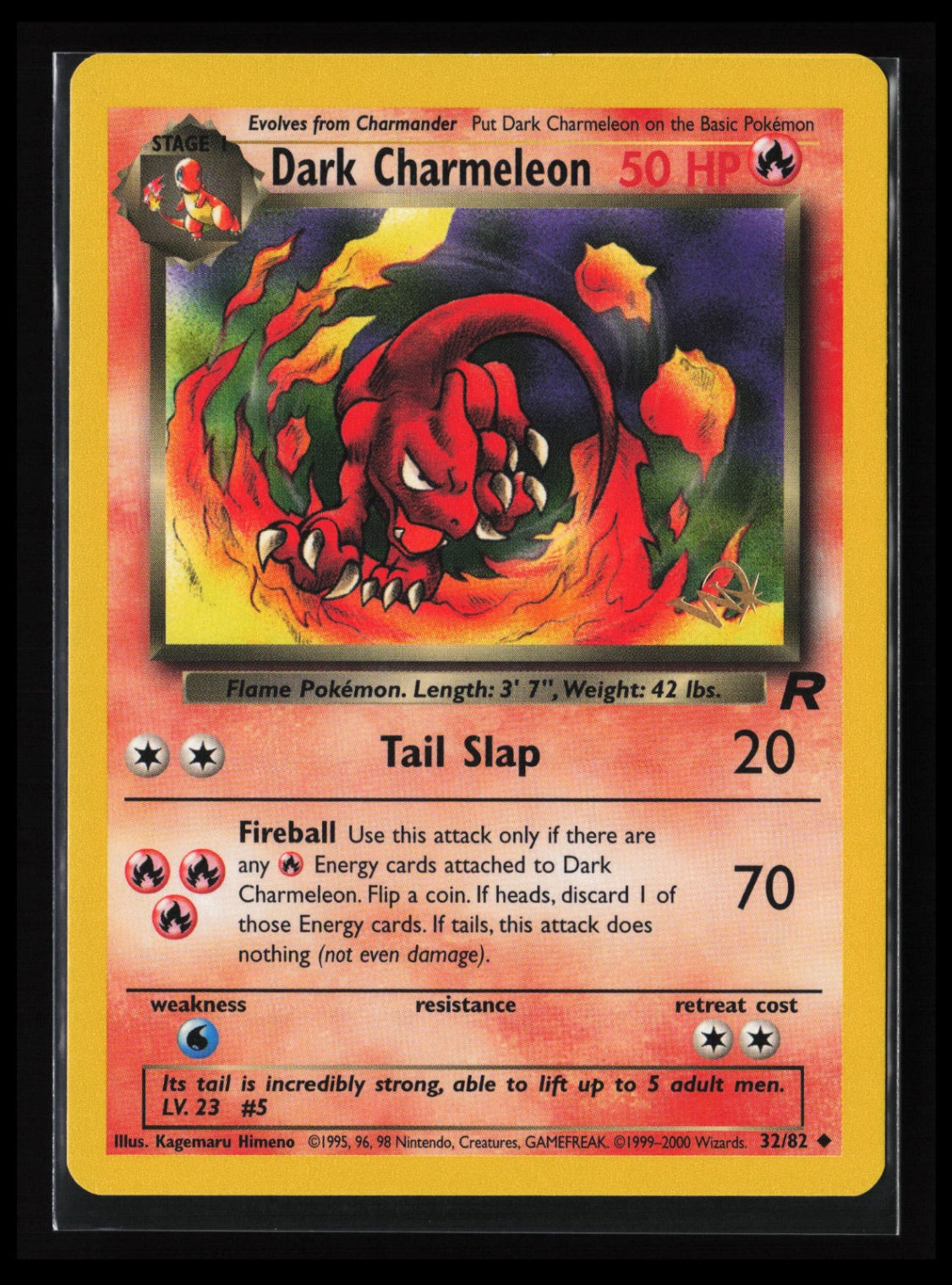 Dark Charmeleon #32/82 Pokémon Team Rocket W Stamp WOTC