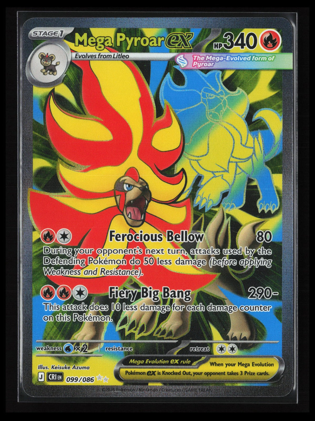 Mega Pyroar ex #099/086 Pokémon ME04: Chaos Rising