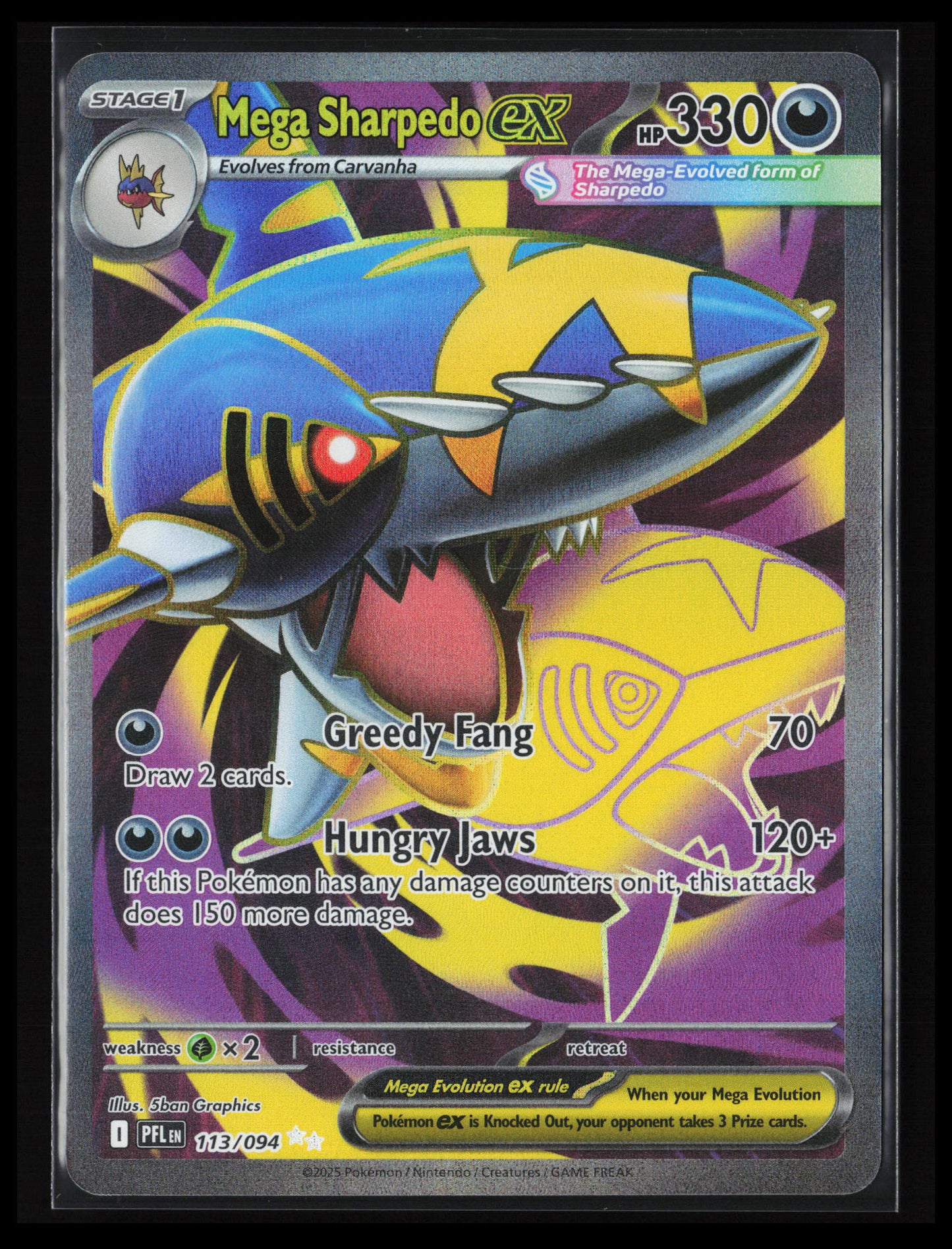 Mega Sharpedo ex #113/094 Pokémon ME02: Phantasmal Flames