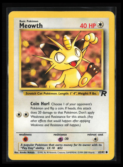 Meowth #62/82 Pokémon Team Rocket