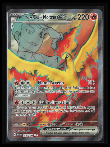 Team Rocket's Moltres ex #208/182 Pokémon SV10: Destined Rivals