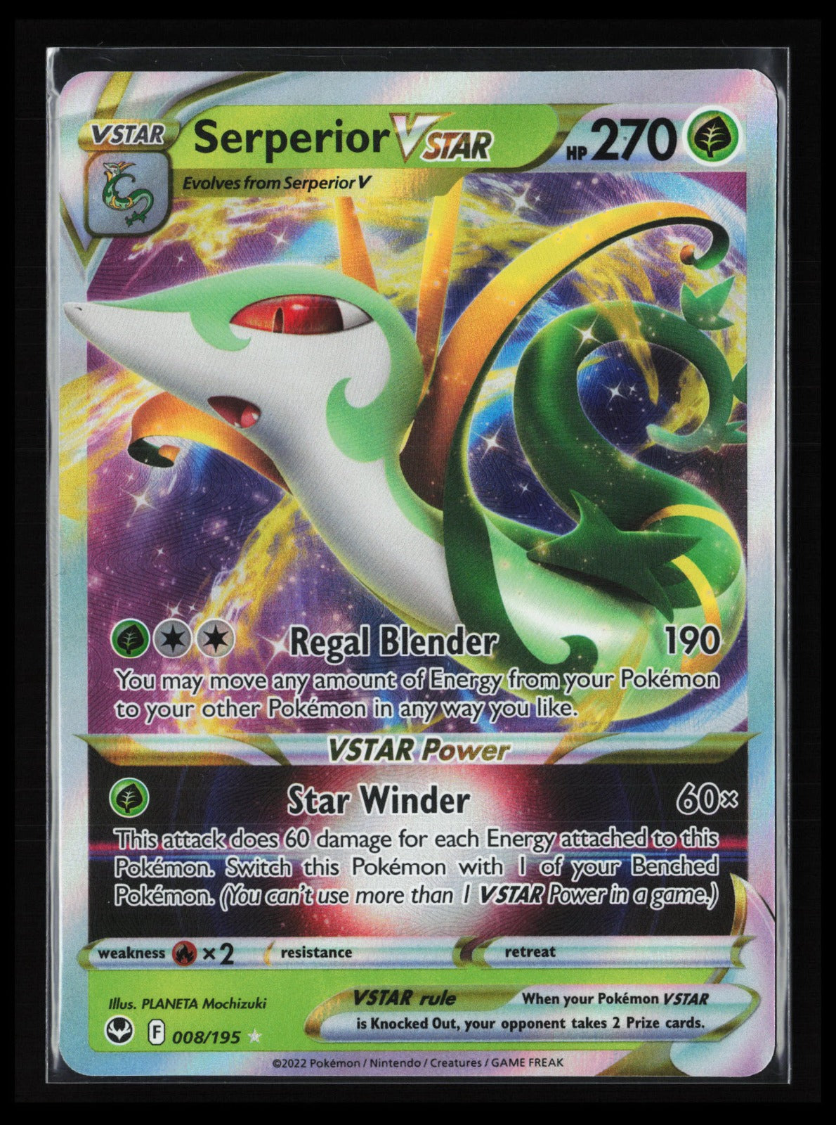 Serperior VSTAR #008/195 Pokémon SWSH12: Silver Tempest