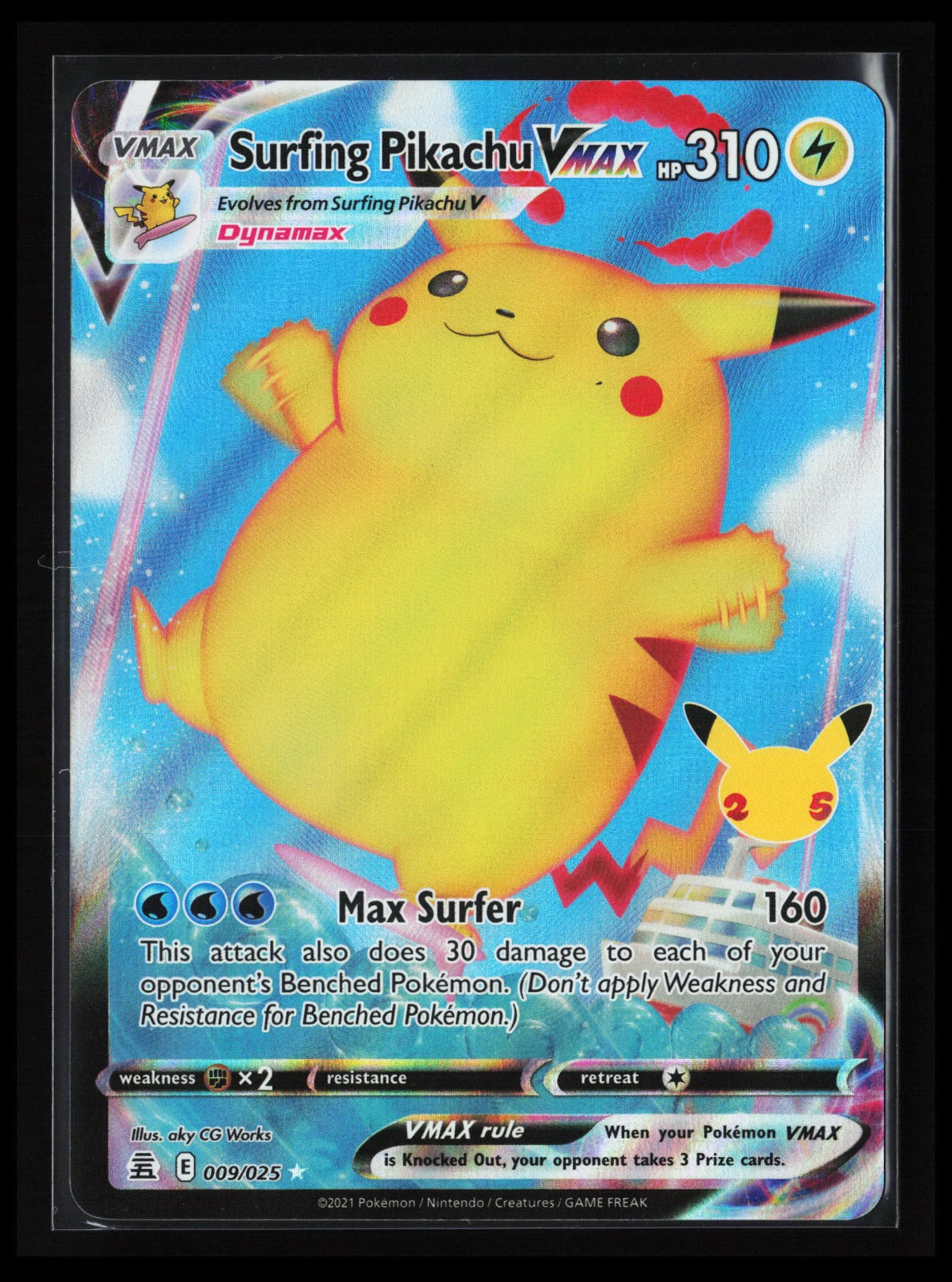 Surfing Pikachu VMAX #009/025 Pokémon Celebrations