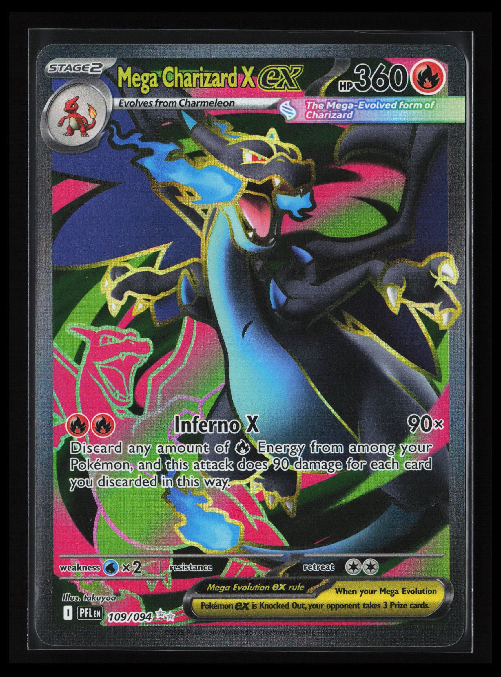 Mega Charizard X ex #109/094 Pokémon ME02: Phantasmal Flames