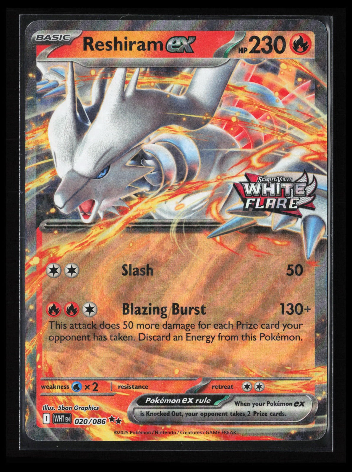 Reshiram ex (White Flare Stamped) #020/086 Pokémon