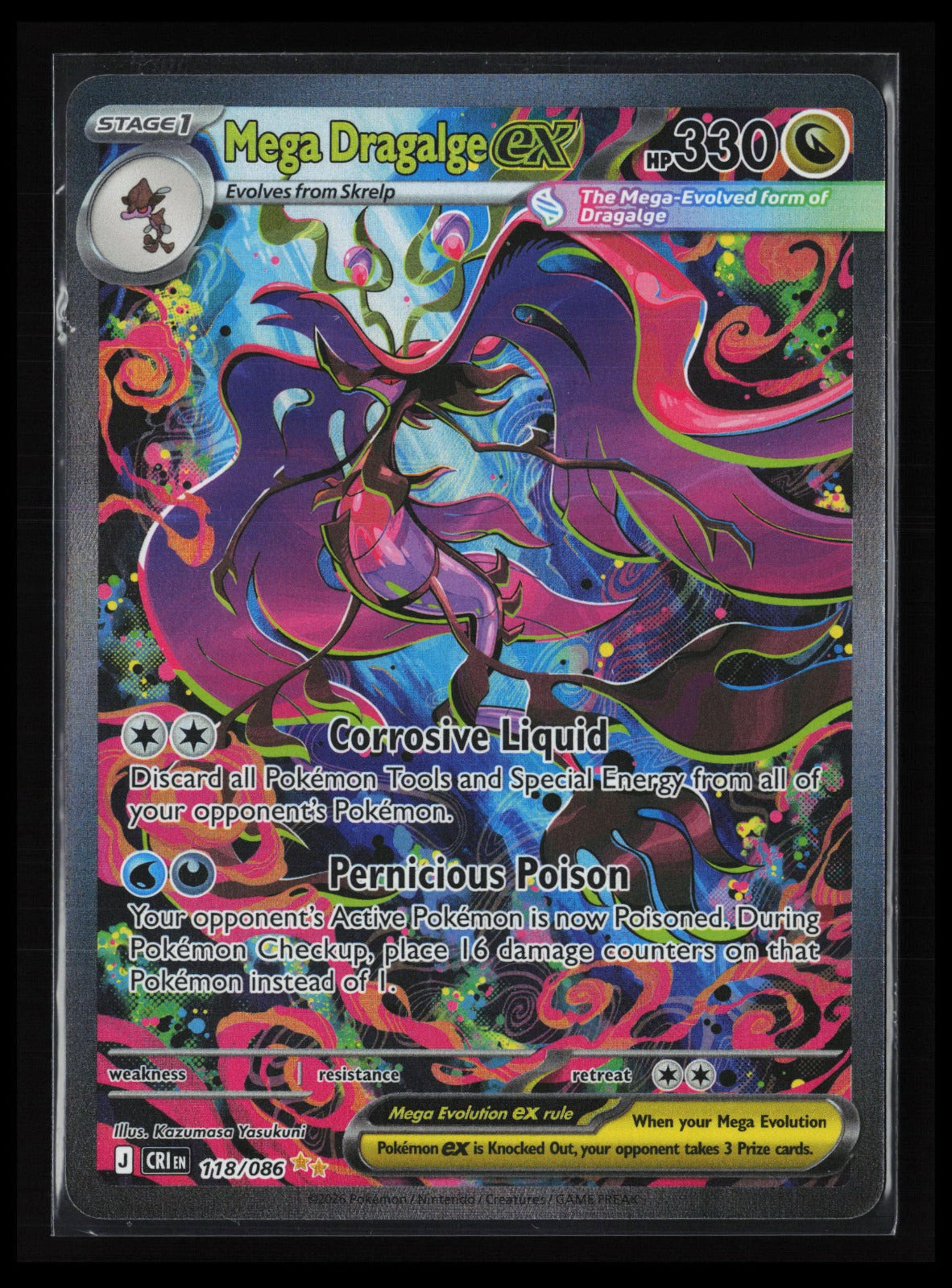 Mega Dragalge ex #118/086 Pokémon ME04: Chaos Rising