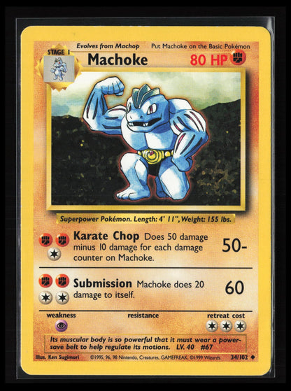 Machoke #034/102 Pokémon Base Set