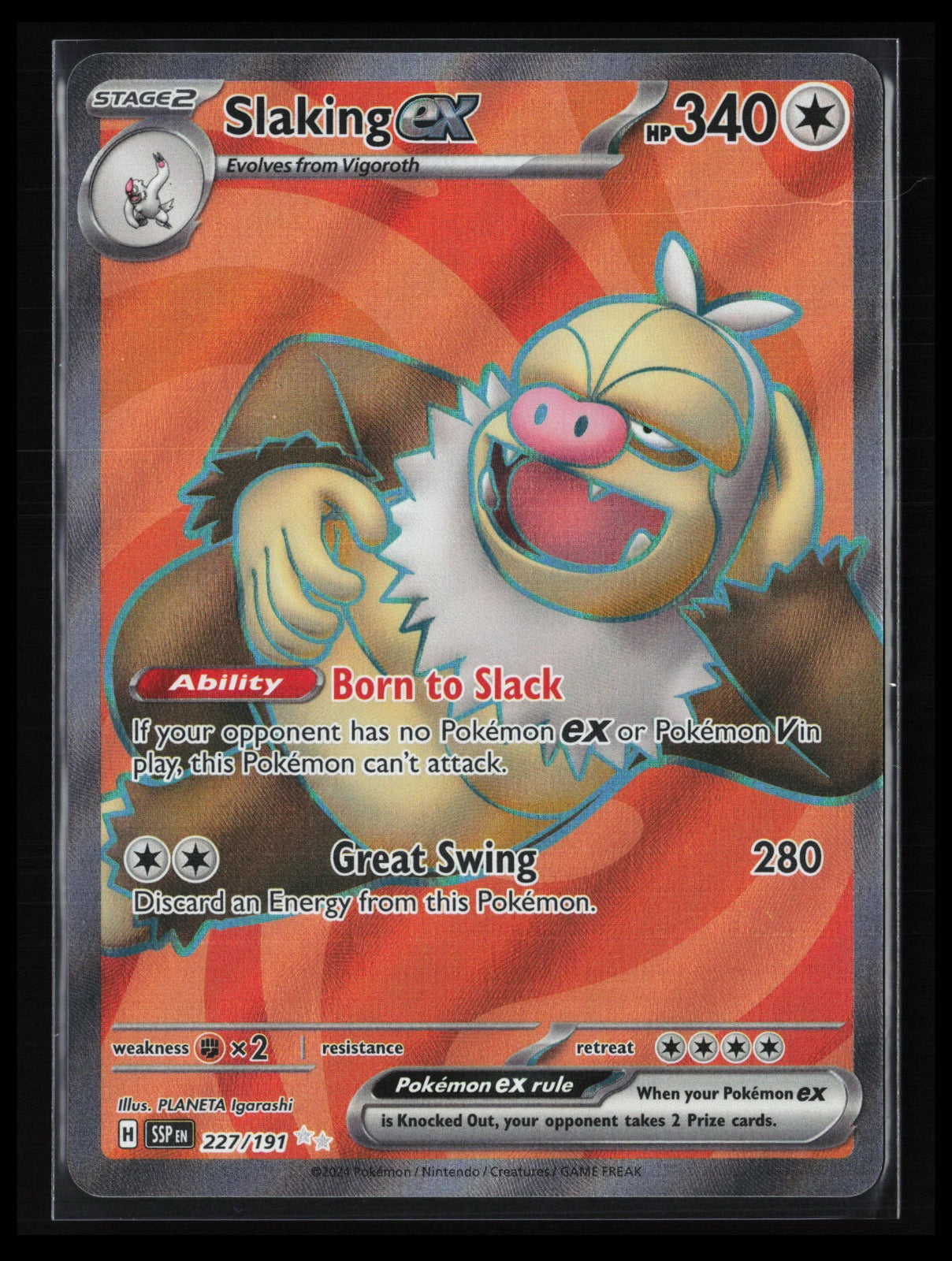 Slaking ex - #227/191 Pokémon SV08: Surging Sparks
