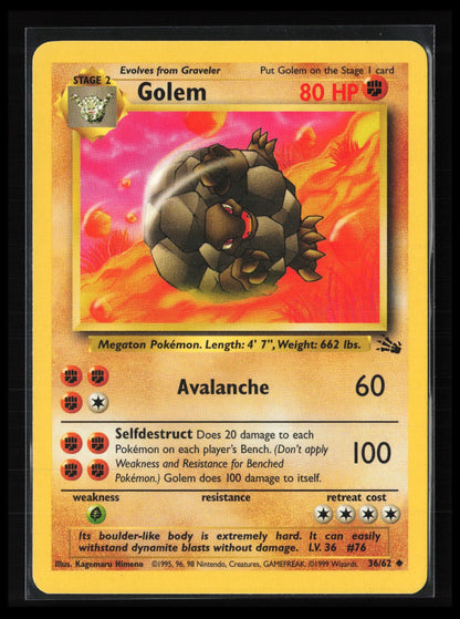 Golem #36/62 Pokémon Fossil