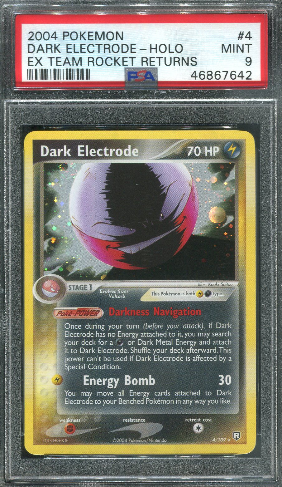2004 Dark Electrode #4 Pokemon Team Rocket Returns - PSA 9