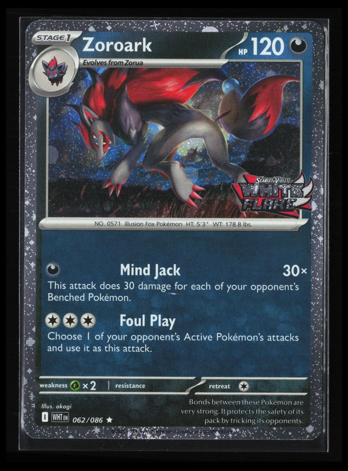 Zoroark (White Flare Stamped) #062/086