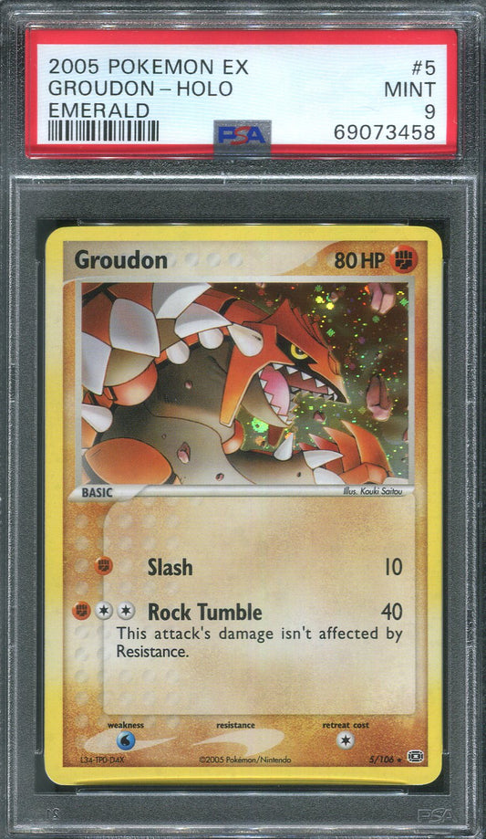 2005 Groudon #5 Pokemon Emerald - PSA 9