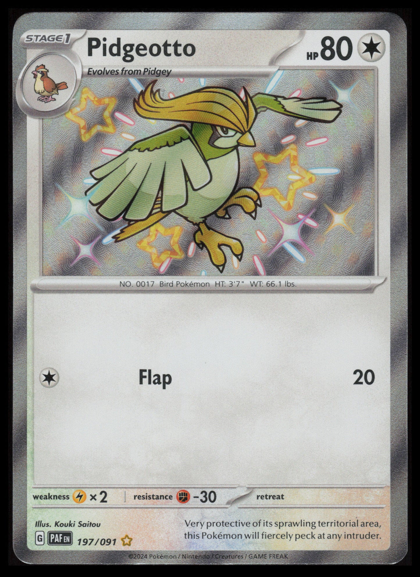 Pidgeotto #197 Pokemon Paldean Fates