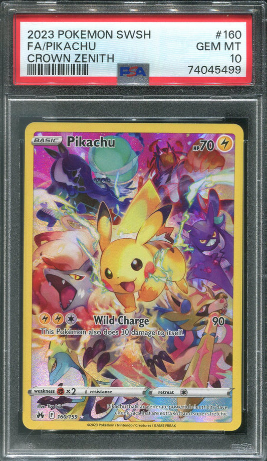 Pikachu #160 Pokemon Crown Zenith - PSA 10