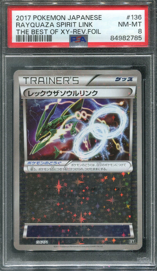 Rayquaza Spirit Link #136 Pokemon Japanese Best of XY - PSA 8