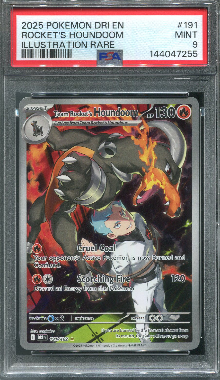 2025 Team Rocket's Houndoom #191 Destined Rivals - PSA 9