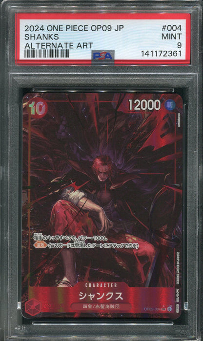 2024 Shanks Alt Art #OP09-004 One Piece Japanese Emperors in the New World - PSA 9