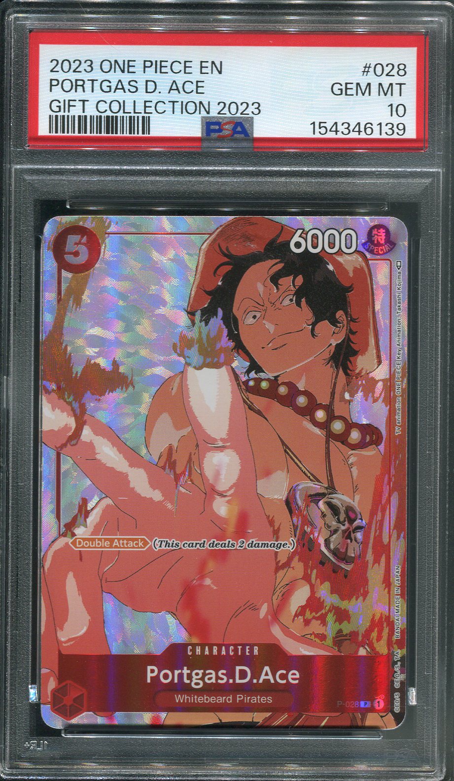 2023 Portgas.D.Ace #P-028 One Piece Gift Collection 2023 - PSA 10
