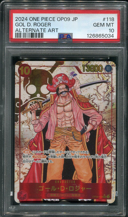 2024 Gol.D.Roger Alt Art #OP09-118 One Piece Japanese Emperors in the New World - PSA 10