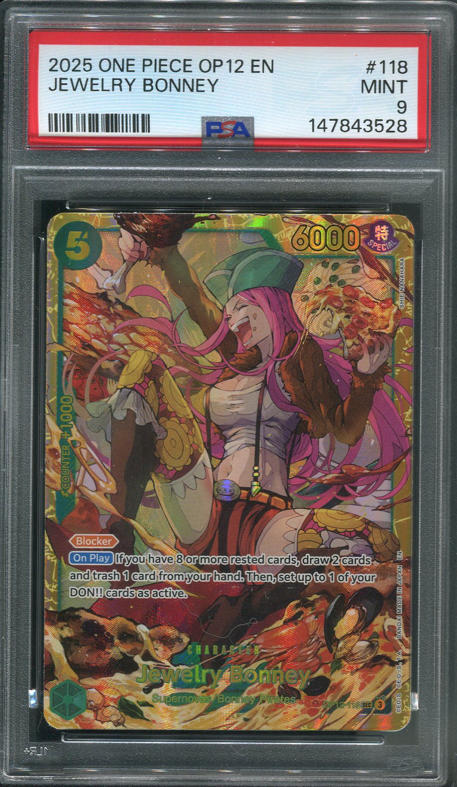2025 Jewelry Bonney SEC #OP12-118 One Piece Legacy of the Master - PSA 9