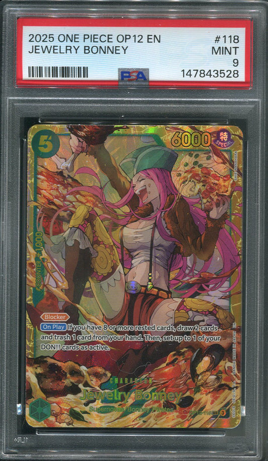 2025 Jewelry Bonney SEC #OP12-118 One Piece Legacy of the Master - PSA 9