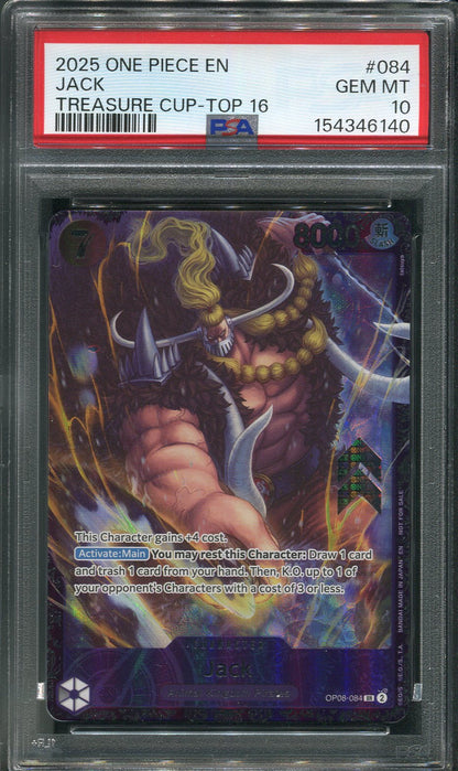 2025 Jack Top 16 #OP08-084 One Piece Treasure Cup - PSA 10