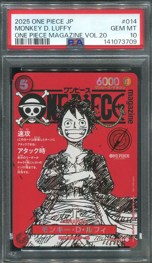 2025 Monkey D. Luffy ST21-014 Magazine SR One Piece TCG - PSA 10