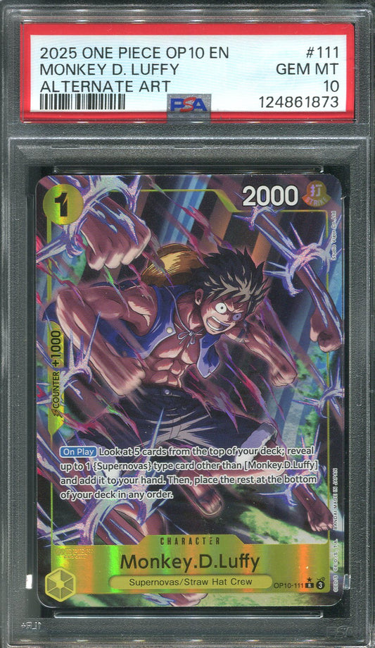 2025 Monkey D.Luffy OP10-111 R One Piece TCG - PSA 10