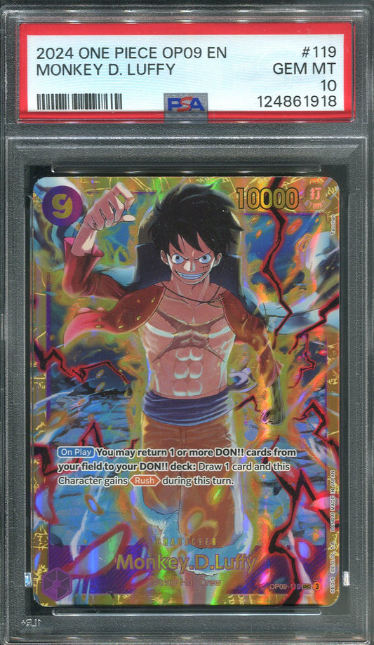 2024 Monkey D. Luffy OP09-119 SEC One Piece TCG - PSA 10