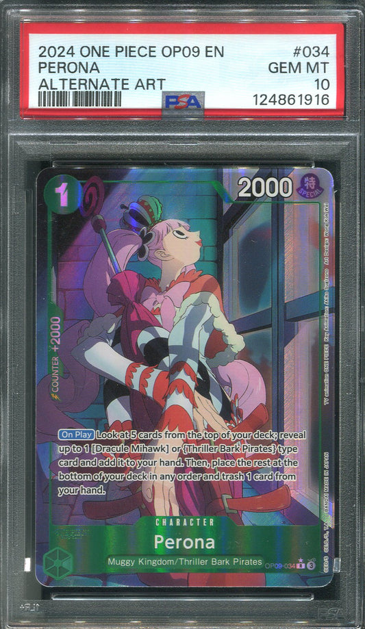 2024 Perona OP09-034 R ALT One Piece TCG - PSA 10