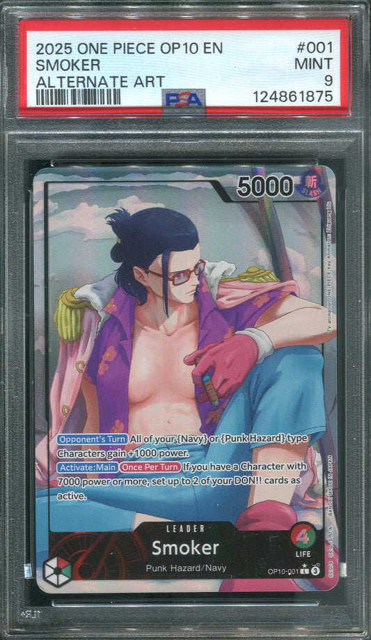2025 Smoker OP10-001 Leader One Piece TCG - PSA 9