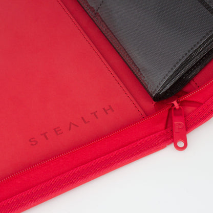 Stealth 12 Pocket Zip Binder - Red