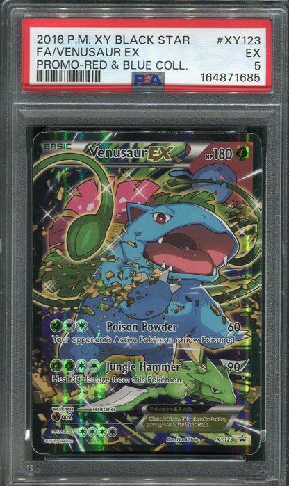 2016 Venusaur EX #XY123 Pokémon XY Black Star Promo (Red & Blue Collection) - PSA 5