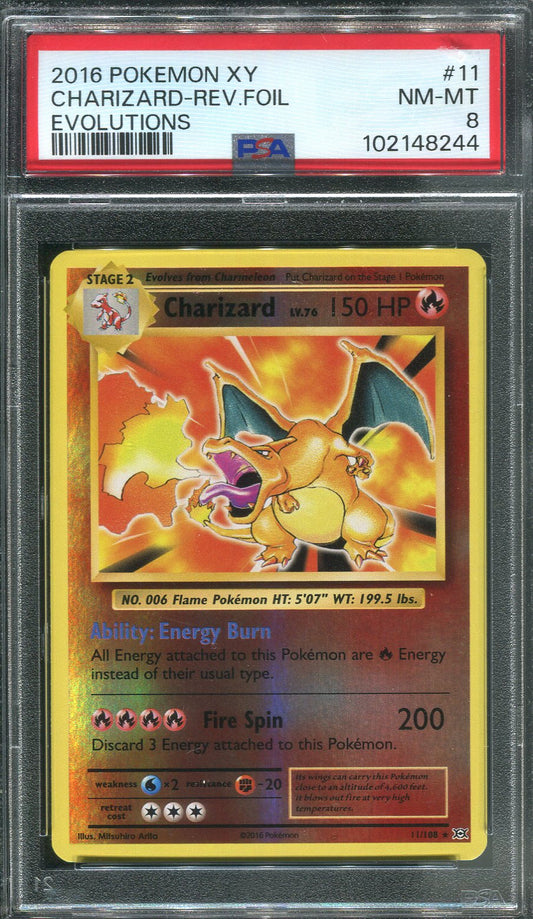 2016 Charizard #11 Pokemon Evolutions - PSA 8
