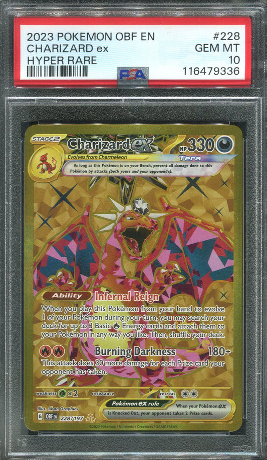 2023 Charizard ex #228 Pokemon Obsidian Flames - PSA 10